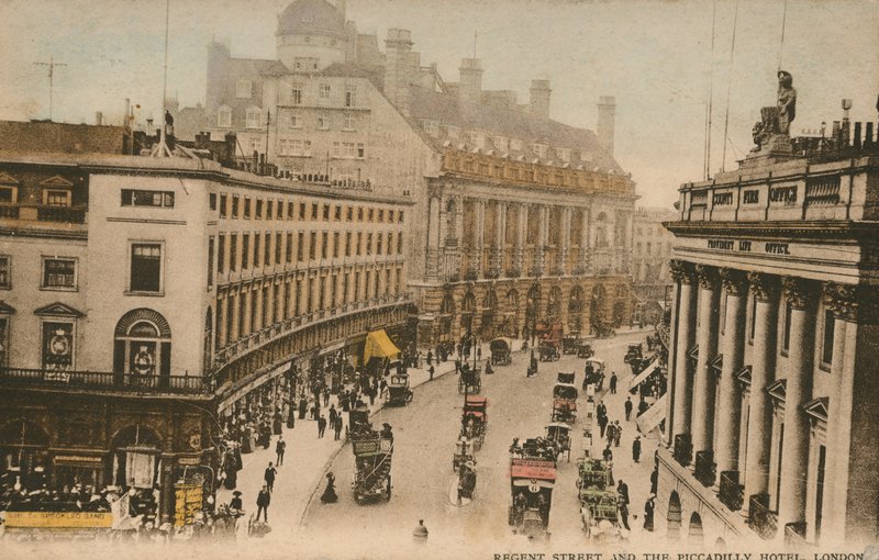 Regent Street og Piccadilly Hotel, London af English Photographer