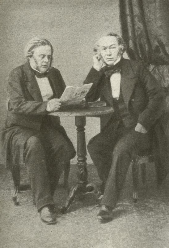 Richard Cobden (til venstre) og John Bright (til højre) (s/h-billede) af English Photographer