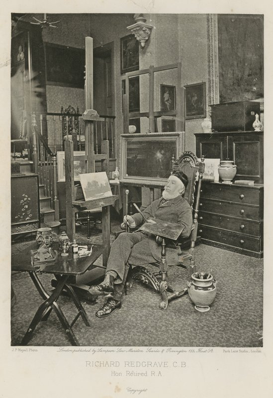 Richard Redgrave i hans Hyde Park Gate Studio af English Photographer