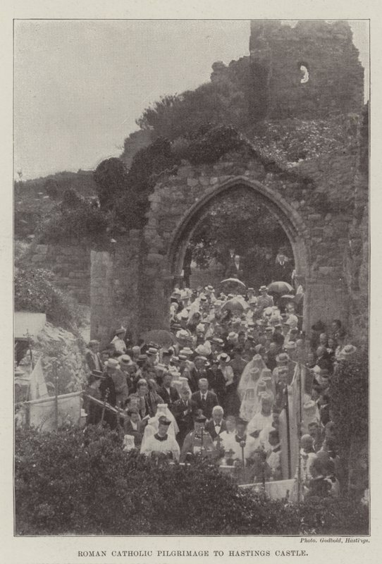 Romersk-katolsk pilgrimsrejse til Hastings Castle af English Photographer