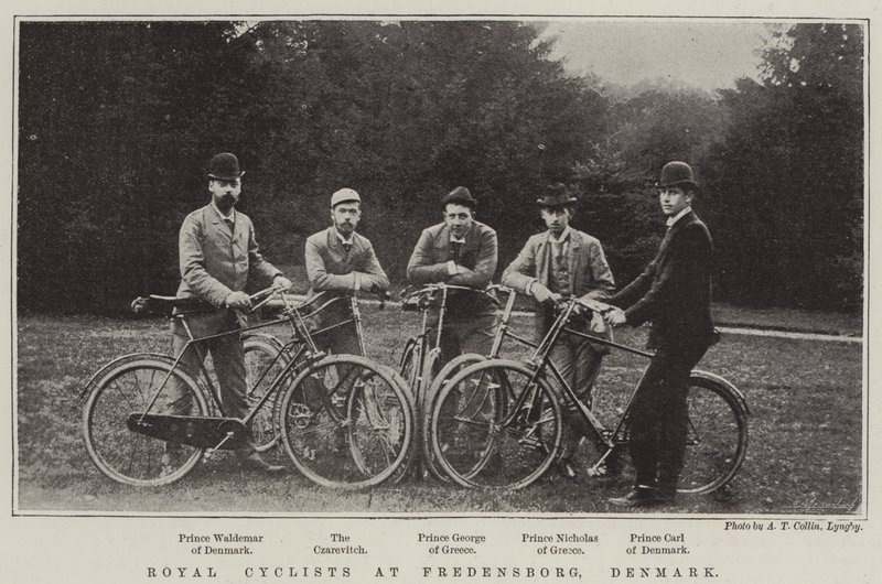 Royal Cyclists at Fredensborg, Denmark af English Photographer