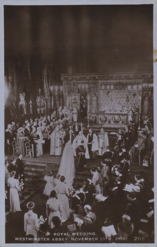 Kongeligt bryllup, Westminster Abbey 29. november 1934 (s/h-billede) af English Photographer