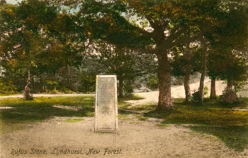 Rufus Stone, Lyndhurst, New Forest. Postkort sendt 15. september 1913. af English Photographer