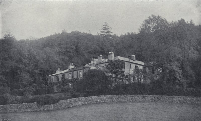 Ruskins hjem, Brantwood, i Lake Country (s/h foto) af English Photographer