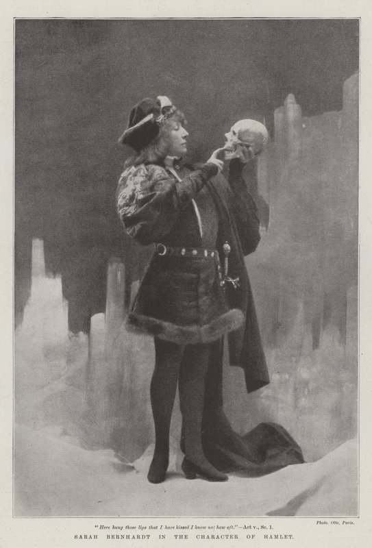 Sarah Bernhardt i karakteren Hamlet af English Photographer