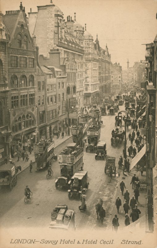Savoy Hotel og Hotel Cecil, Strand, London af English Photographer