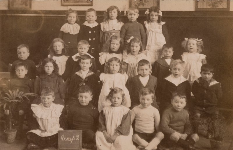 Skolebørn, Norfolk, begyndelsen af det 20. århundrede (s/h foto) af English Photographer