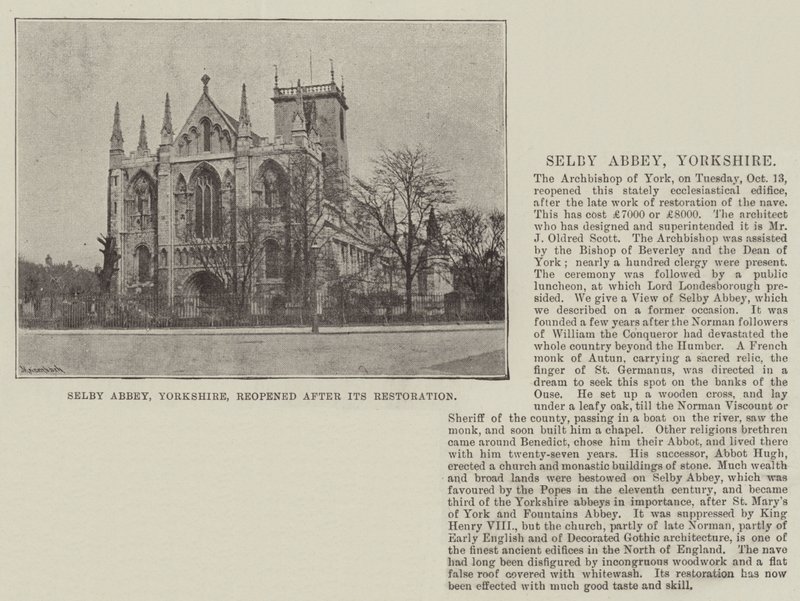 Selby Abbey, Yorkshire, genåbnede efter sin restaurering af English Photographer