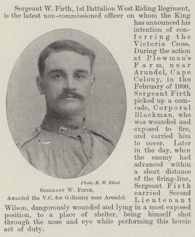Sergent W Firth, tildelt VC for galanteri nær Arundel af English Photographer