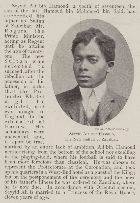 Seyyid Ali bin Hamoud, den nye sultan fra Zanzibar af English Photographer