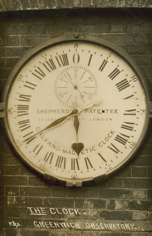 Shepherd Gate Clock på Royal Observatory, Greenwich, London (s/h-foto) af English Photographer