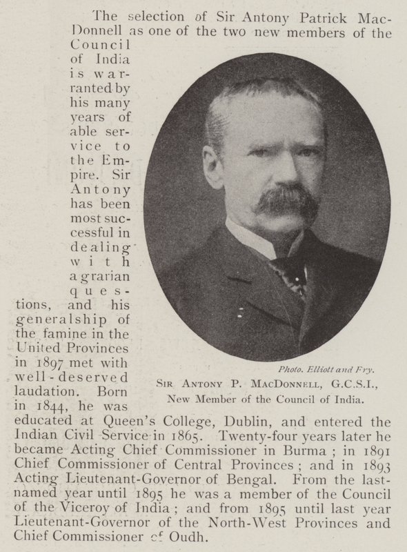 Sir Antony P MacDonnell, GCSI, nyt medlem af Indiens råd af English Photographer