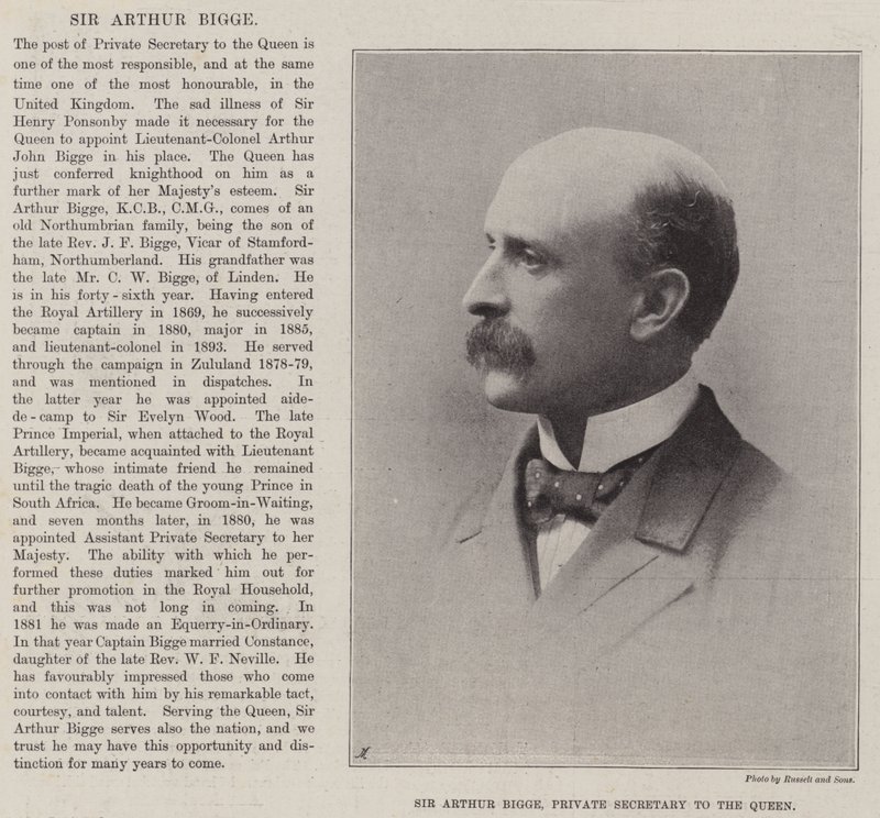 Sir Arthur Bigge, privatsekretær for dronningen af English Photographer
