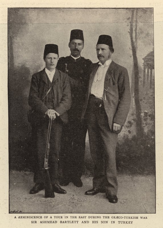 Sir Ashmead Bartlett og hans søn i Tyrkiet af English Photographer