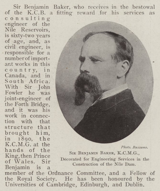 Sir Benjamin Baker, KCMG, dekoreret for Engineering Services i konstruktionen af Nile Dam af English Photographer