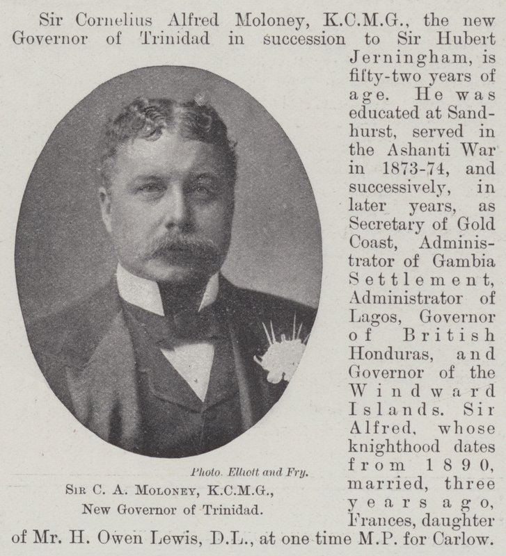 Sir CA Moloney, KCMG, ny guvernør i Trinidad af English Photographer