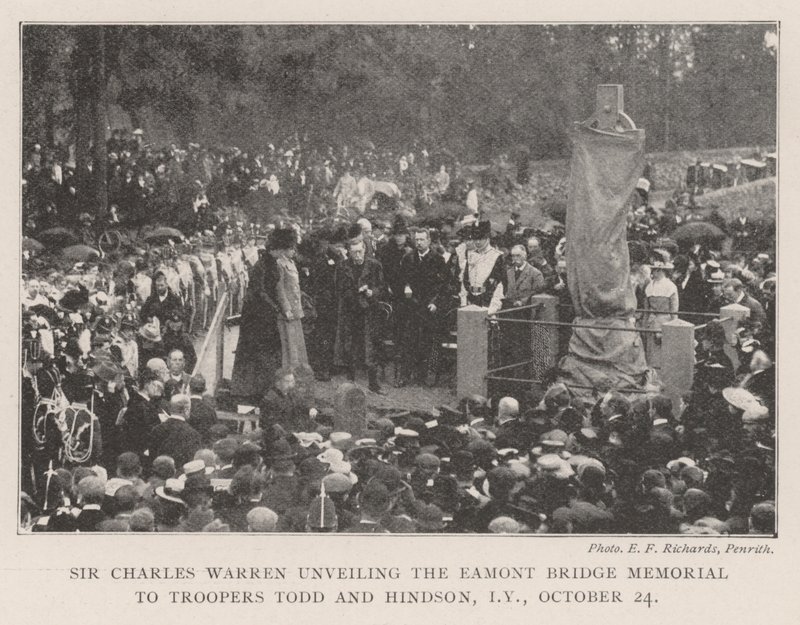 Sir Charles Warren afslører Eamont Bridge Memorial til Troopers Tood og Hindson, Imperial Yeomanry, 24. oktober af English Photographer