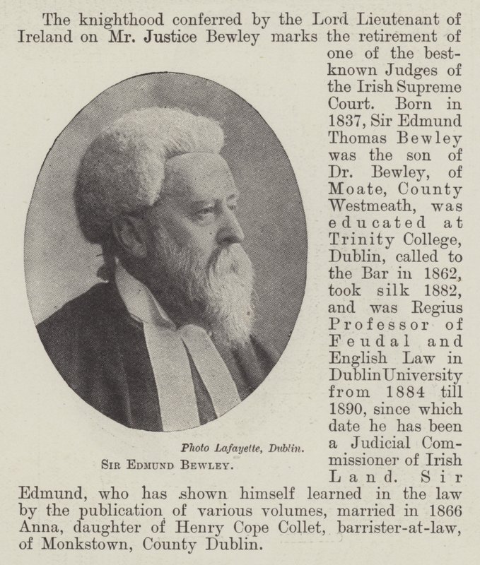 Sir Edmund Bewley af English Photographer