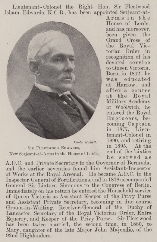 Sir Fleetwood Edwards, New Serjeant-at-Arms i House of Lords af English Photographer