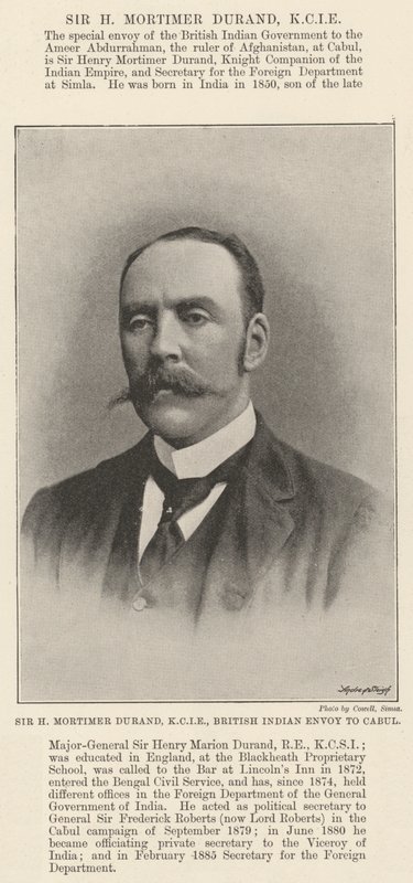 Sir H Mortimer Durand, KCIE, britisk indisk udsending til Cabul af English Photographer