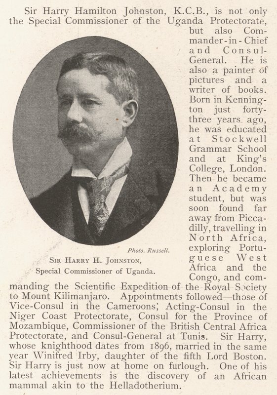Sir Harry H Johnston, Ugandas særlige kommissær af English Photographer