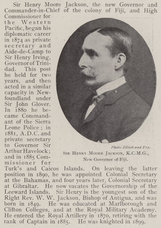 Sir Henry Moore Jackson, KCMG, ny guvernør i Fiji af English Photographer