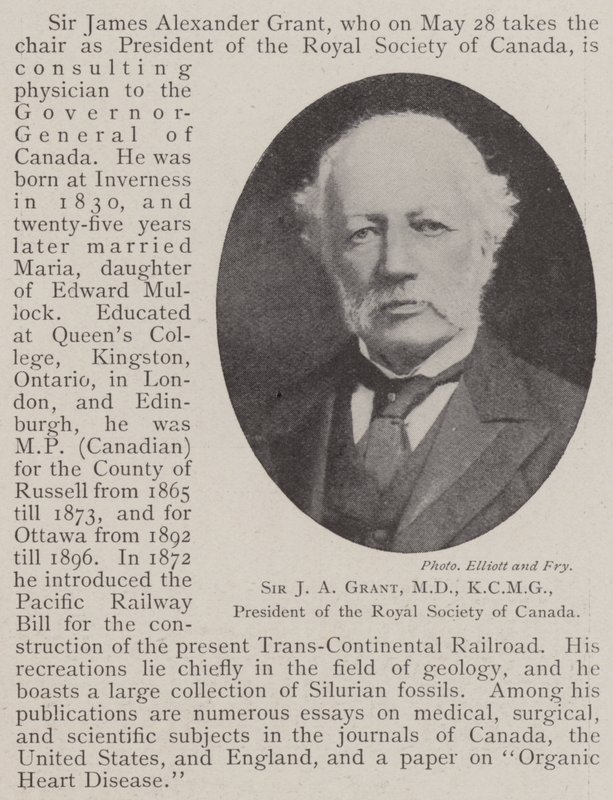 Sir J A Grant, MD, KCMG, præsident for Royal Society of Canada af English Photographer