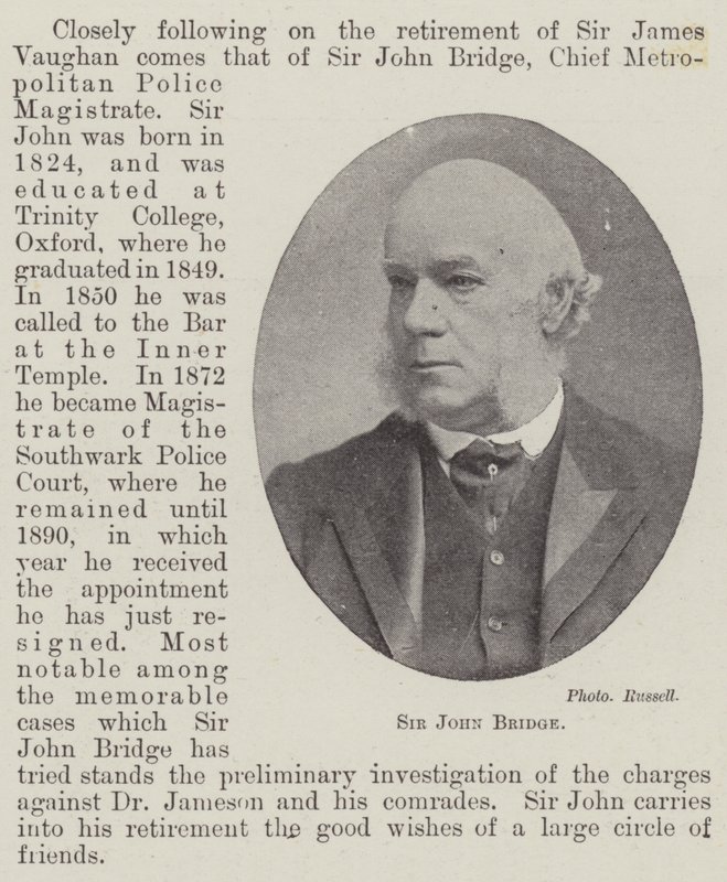 Sir John Bridge af English Photographer