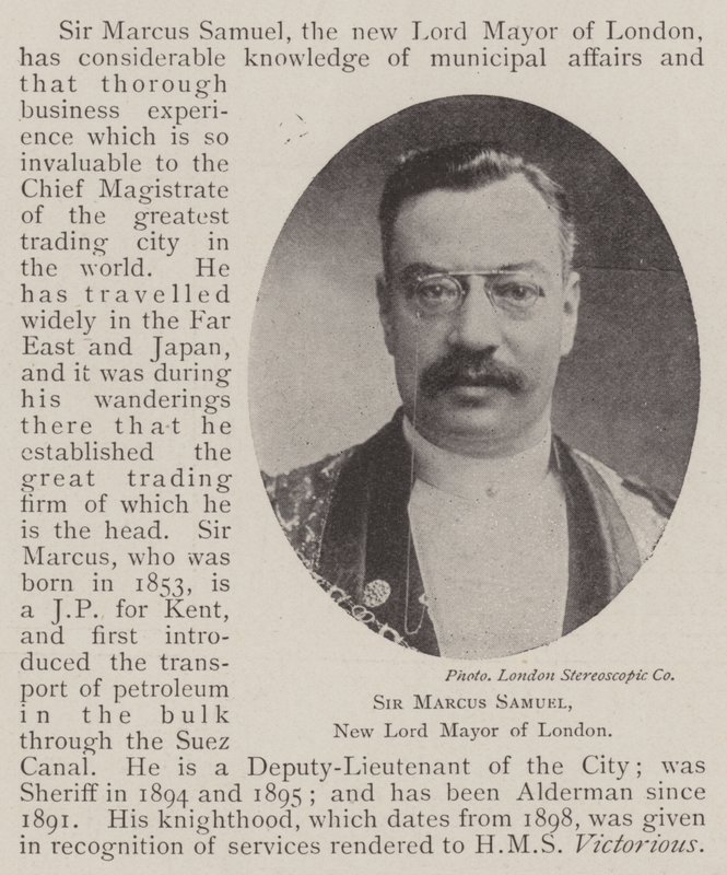 Sir Marcus Samuel, ny overborgmester i London af English Photographer