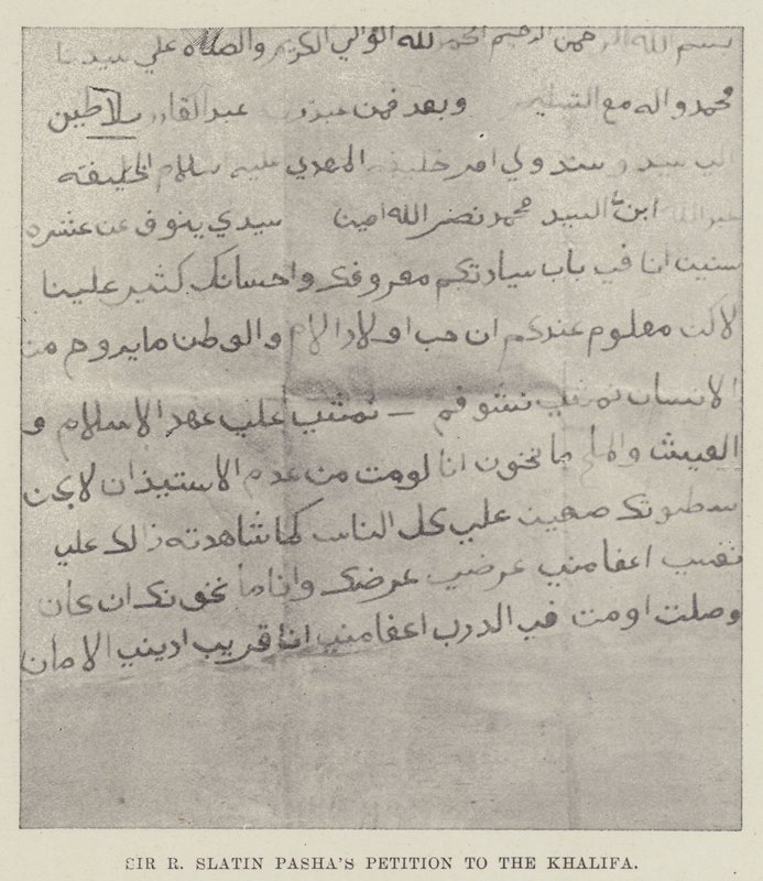 Sir R Slatin Pashas andragende til Khalifa af English Photographer