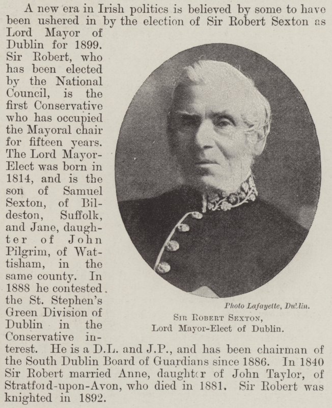Sir Robert Sexton, den valgte overborgmester i Dublin af English Photographer