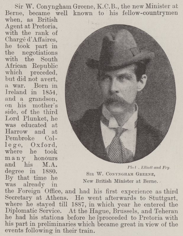Sir W Conyngham Greene, ny britisk minister i Bern af English Photographer
