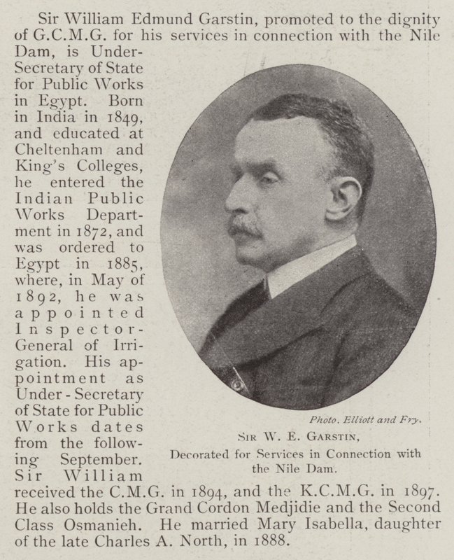 Sir W E Garstin, dekoreret for tjenester i forbindelse med Nildæmningen af English Photographer