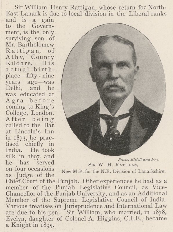 Sir W H Rattigan, ny MP for NE Division of Lanarkshire af English Photographer
