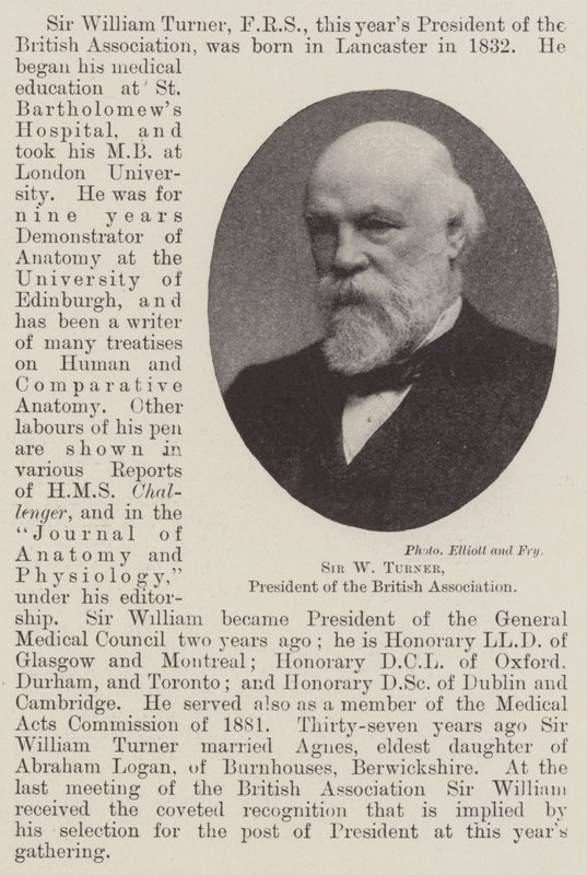 Sir W Turner, formand for British Association af English Photographer