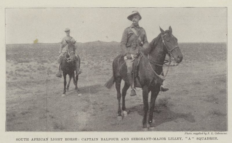 South African Light Horse, kaptajn Balfour og sergent-major Lilley, en eskadron af English Photographer