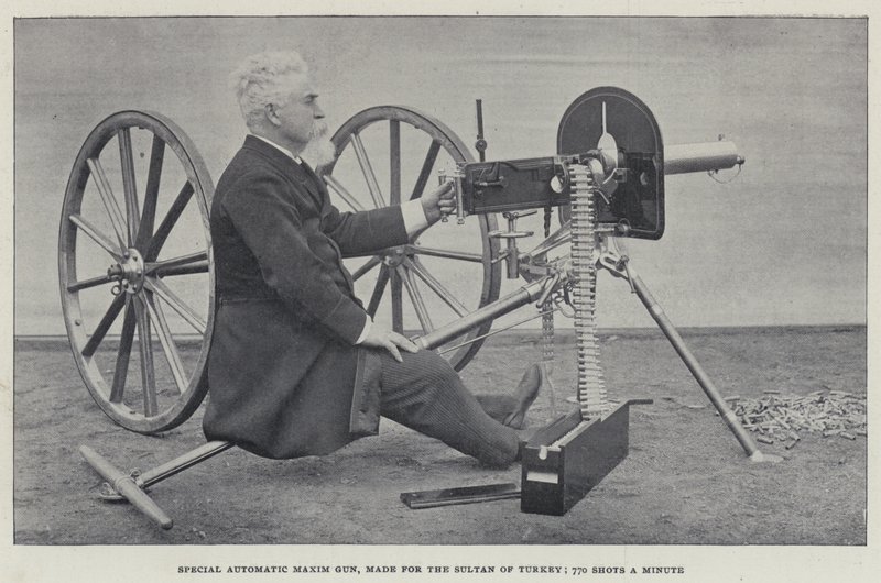 Speciel automatisk Maxim Gun, lavet til Sultanen af Tyrkiet, 770 Shots a Minute (s/h foto) af English Photographer
