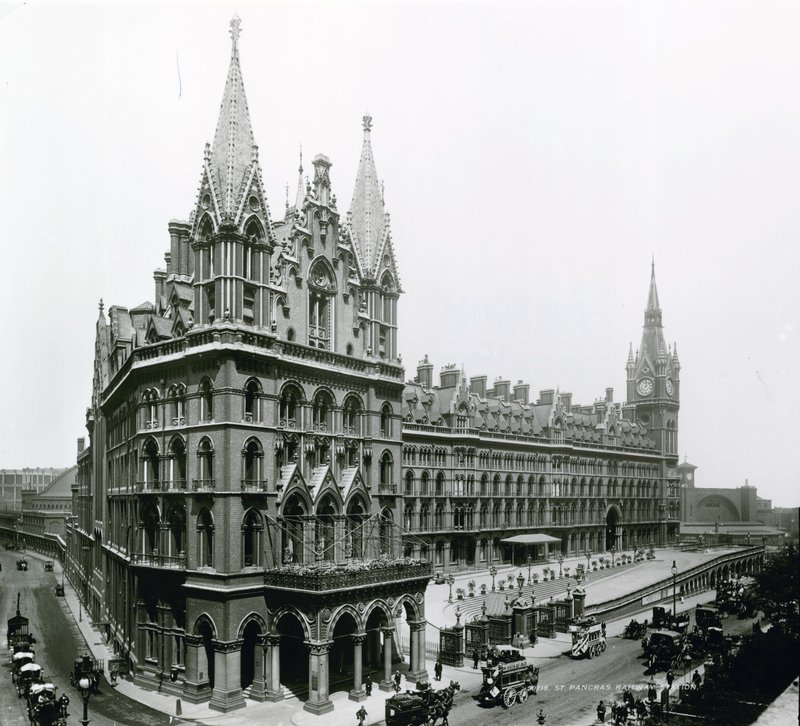 St Pancras Railway Station; fotografi fra april 1899 af English Photographer