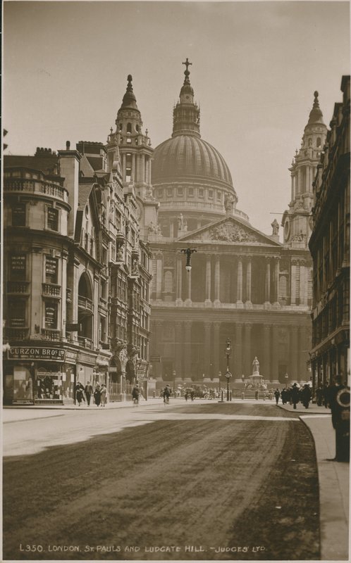 St Pauls Cathedral og Ludgate Hill, London af English Photographer