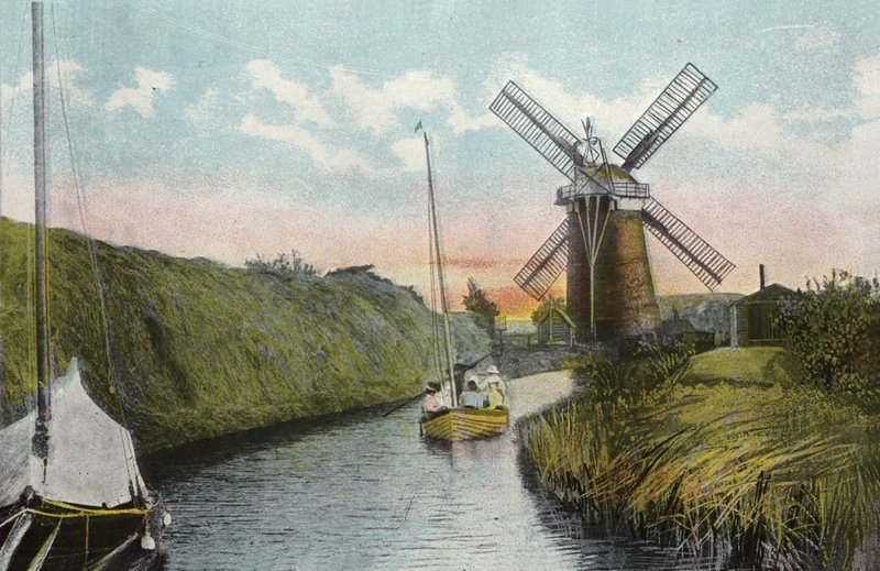 Staithe og Mill, Horsey Dyke af English Photographer