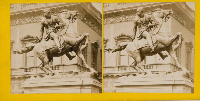 Statue af general Sir James Outram, for Calcutta, nu i Waterloo Place, af JH Foley, RA af English Photographer