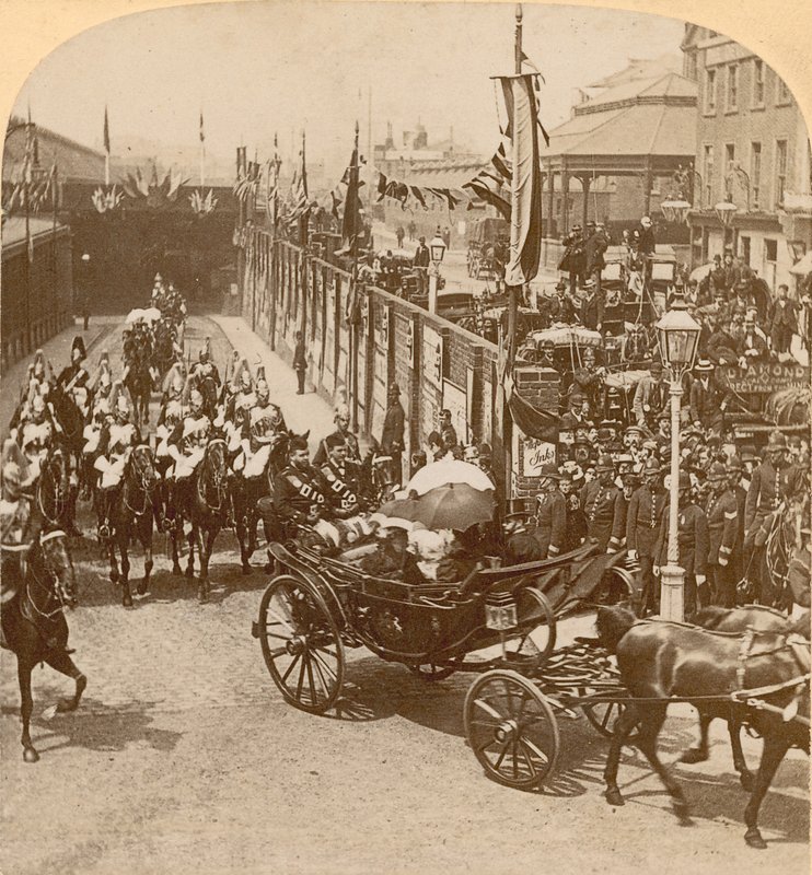 Stereografisk tryk af Queen Victorias Diamond Jubilee af English Photographer
