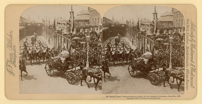 Stereografisk tryk af Queen Victorias Diamond Jubilee af English Photographer