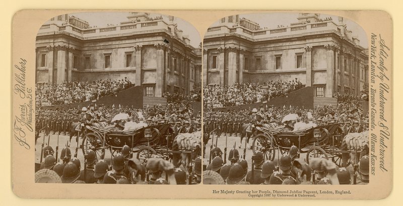 Stereografisk tryk af Queen Victorias Diamond Jubilee af English Photographer