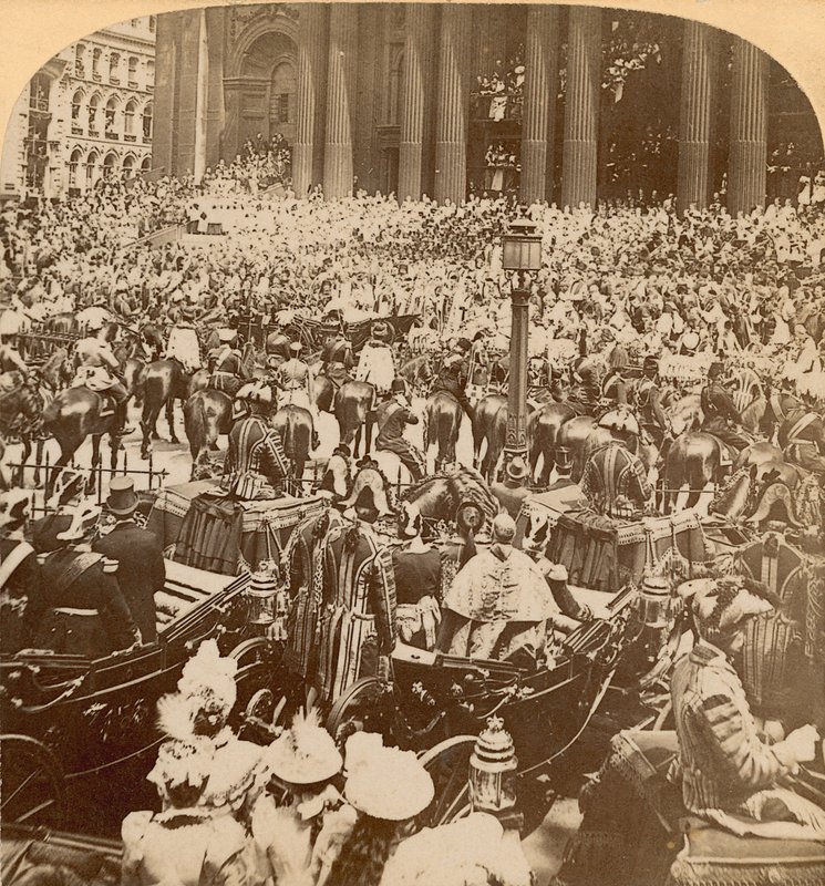 Stereografisk tryk af Queen Victorias Diamond Jubilee af English Photographer