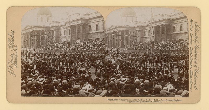Stereografisk tryk af Queen Victorias Diamond Jubilee af English Photographer