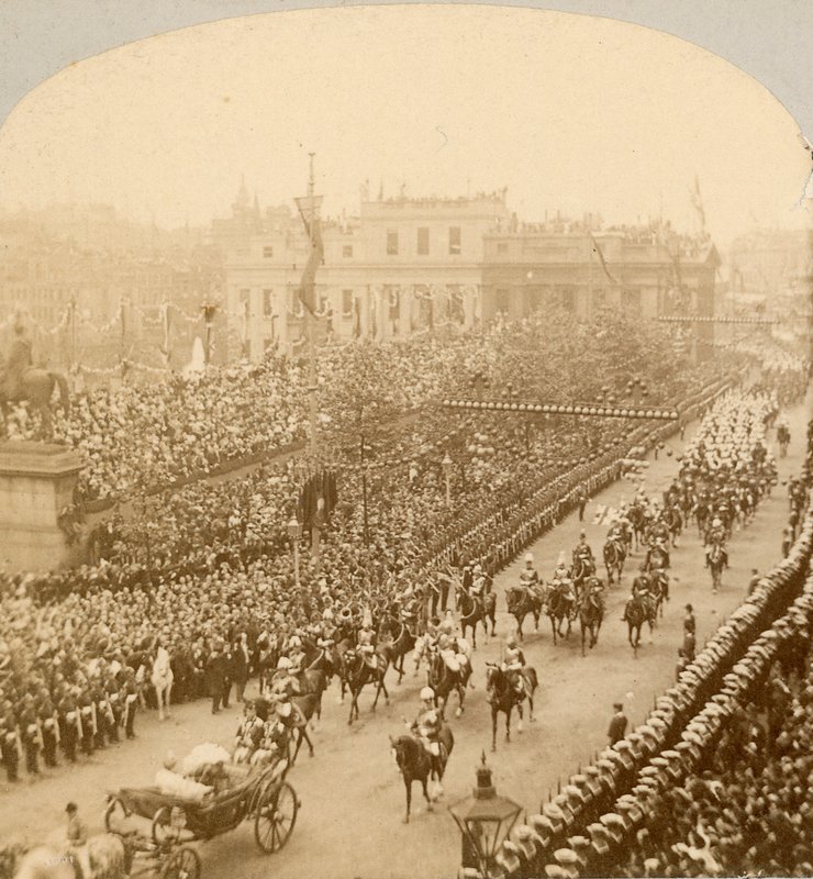 Stereografisk tryk af Queen Victorias Diamond Jubilee af English Photographer