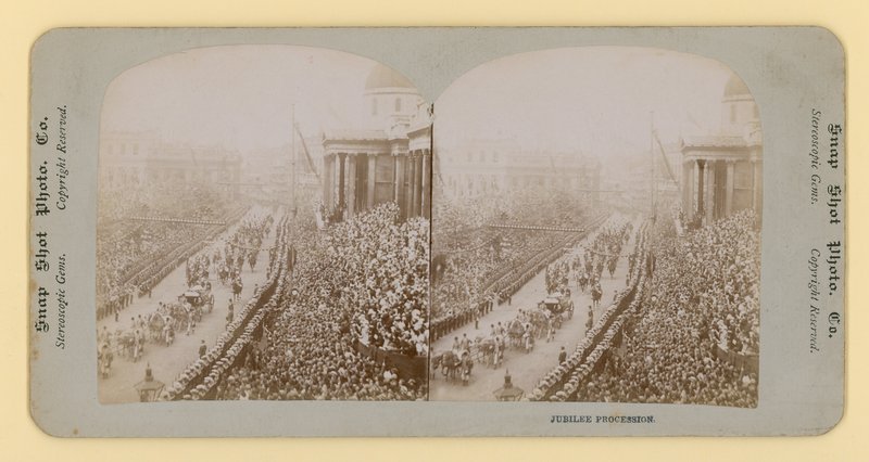 Stereoskopisk print af dronning Victorias diamantjubilæum, 28. juni 1897 af English Photographer