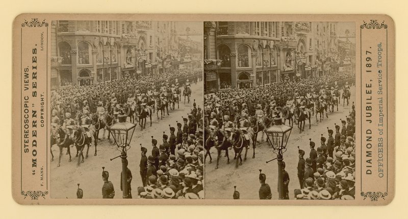 Stereoskopisk print af dronning Victorias diamantjubilæum, 28. juni 1897 af English Photographer