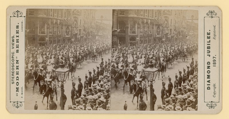 Stereoskopisk print af dronning Victorias diamantjubilæum, 28. juni 1897 af English Photographer